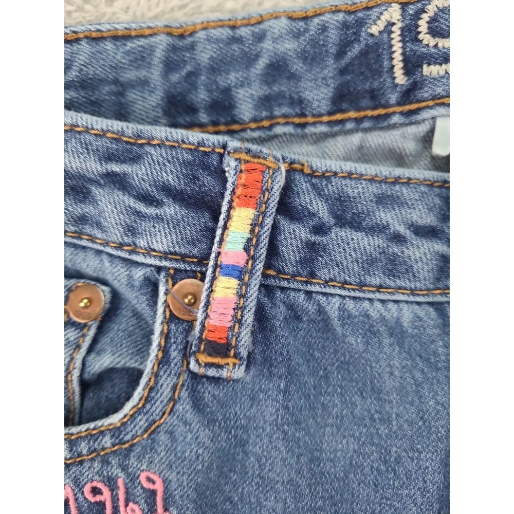 GAP Kids 1969 Grils Jeans Sz‎ 14R  Embroidered Ankle 50th Anniversary